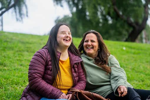 Friends laughing together